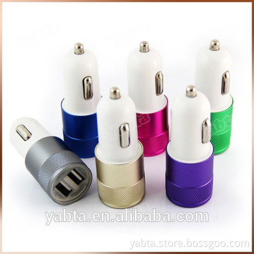 Top-selling OEM car charger for iphone, 2 port dual usb car charger, silver